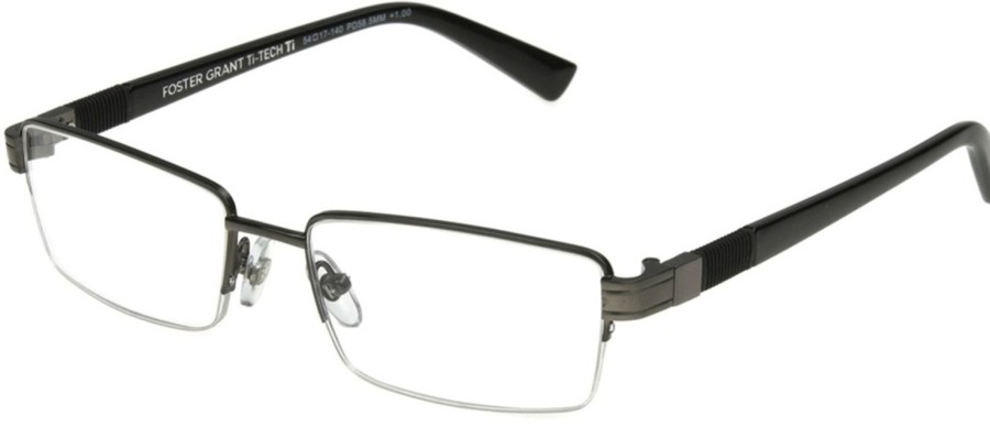 Foster Grant Men'S | Ti-Tech Dark Gunmetal Semi-Rimless